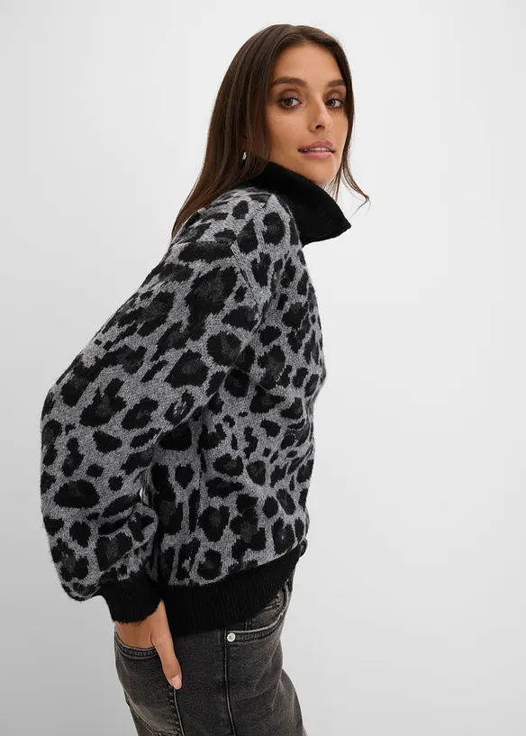 Oversized half-zip-genser, bonprix