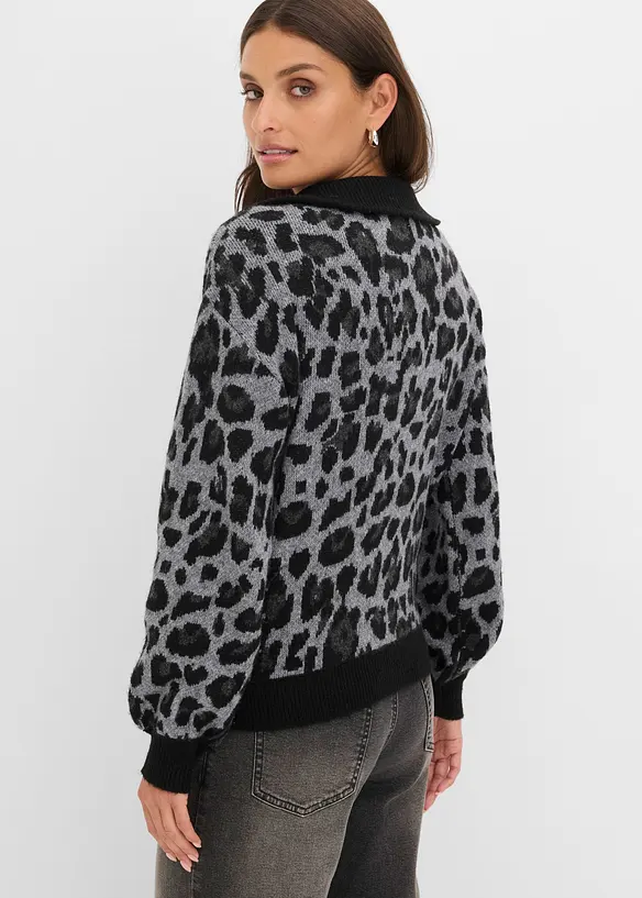 Oversized half-zip-genser, bonprix