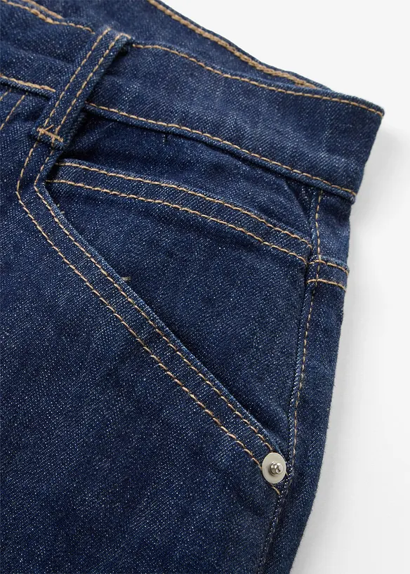 Wide Leg-jeans Mid Waist med p&aring;satte lommer, bonprix