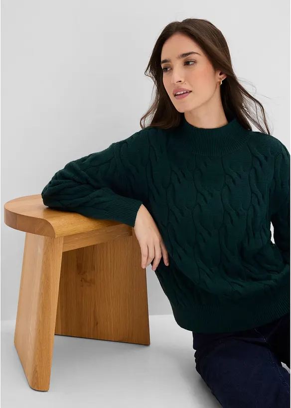 Oversized genser i myk viskosemiks, bonprix