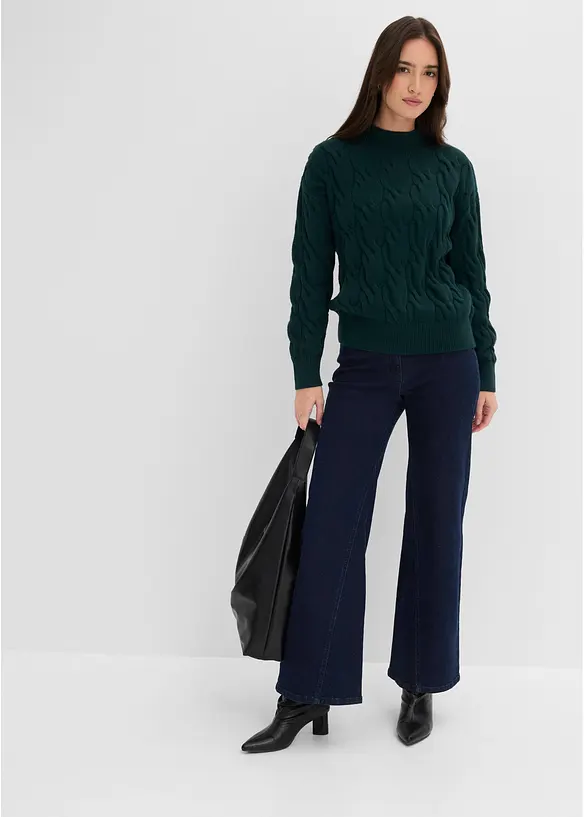 Oversized genser i myk viskosemiks, bonprix