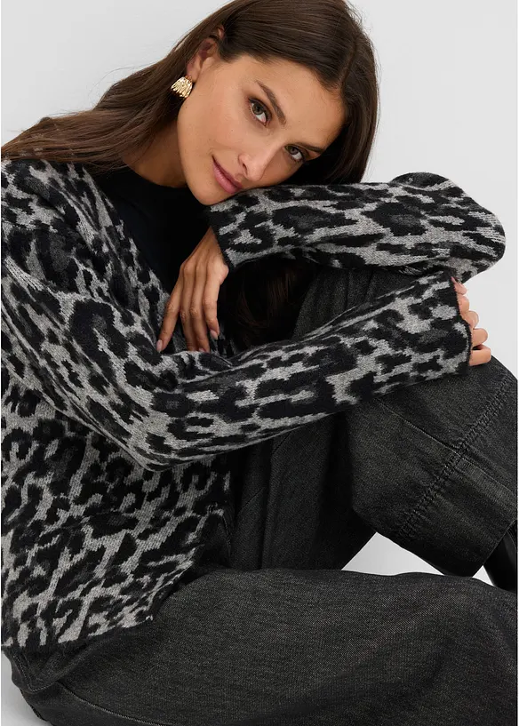 Cardigan med V-hals, bonprix