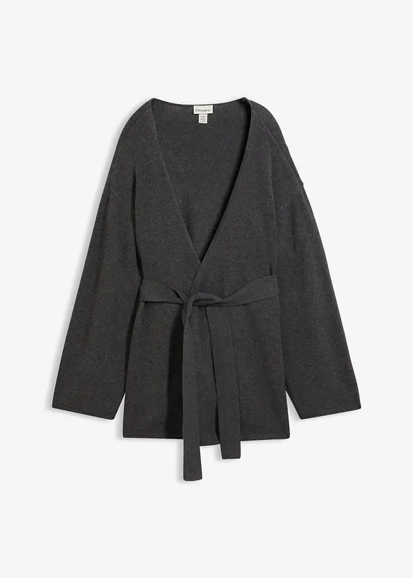 Cardigan med knytebelte, bonprix