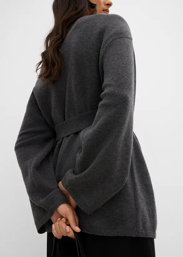 Cardigan med knytebelte, bonprix