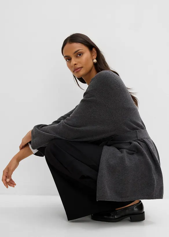 Cardigan med knytebelte, bonprix
