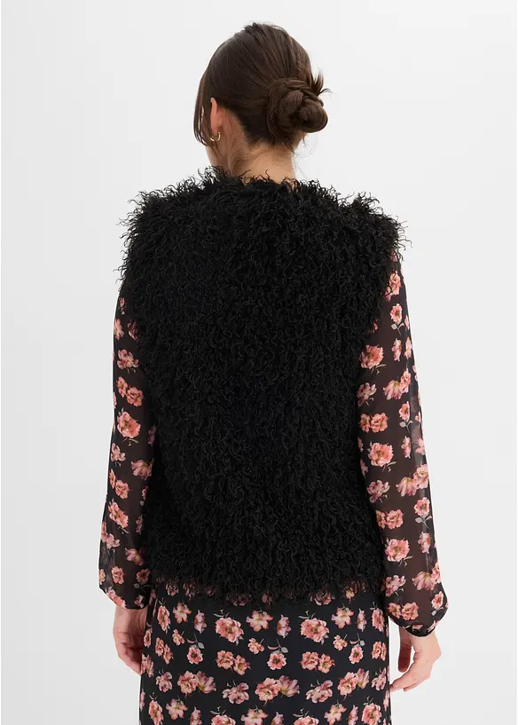 Fuskepelsvest med stikklommer, bonprix