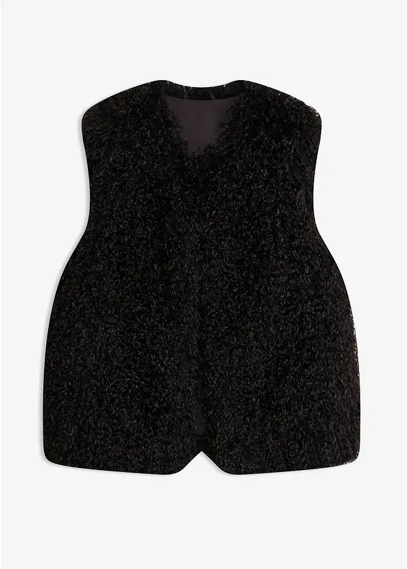 Fuskepelsvest med stikklommer, bonprix