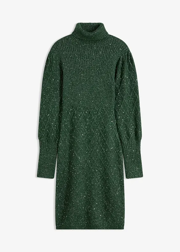 Strikkekjole med paljetter, bonprix
