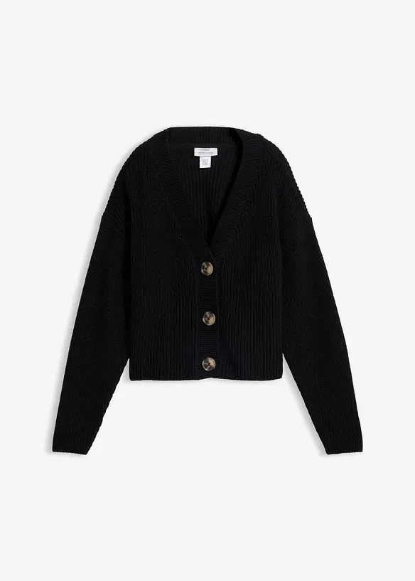 Grovstrikket cardigan i 100% bomull, bonprix