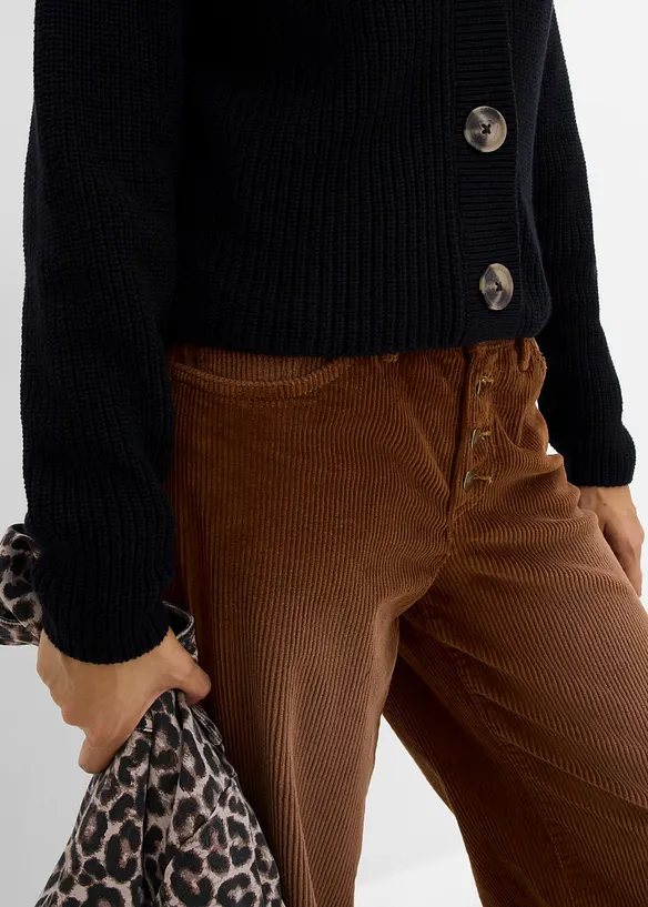 Grovstrikket cardigan i 100% bomull, bonprix