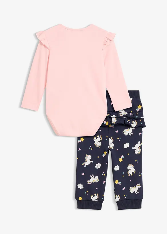 Langermet babybody+sweatbukse &oslash;kologisk bomull (2-delt sett)&nbsp;, bonprix