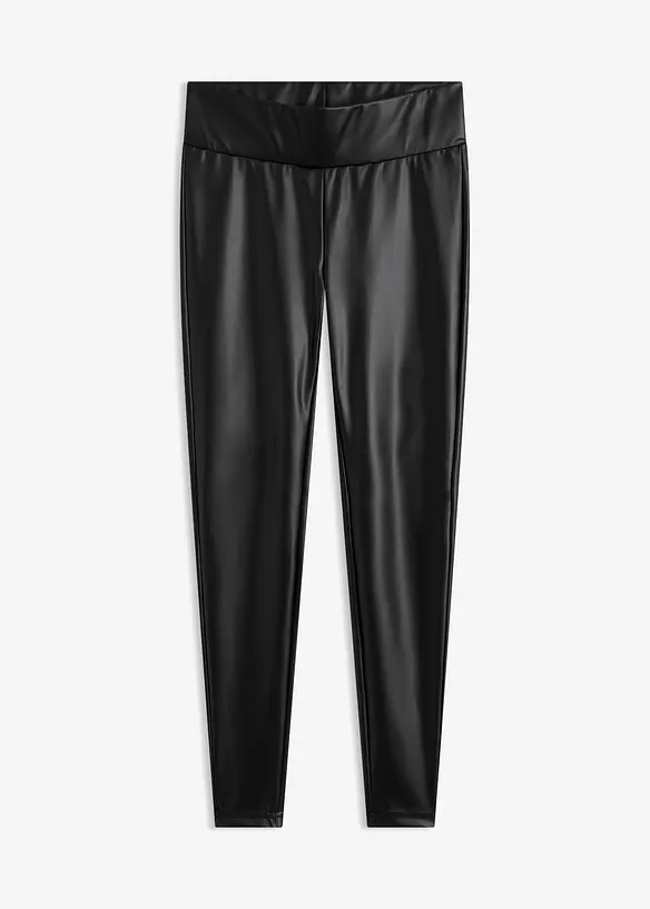 Leggings i imitert skinn med belegg, bonprix