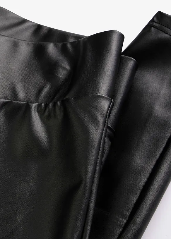 Leggings i imitert skinn med belegg, bonprix