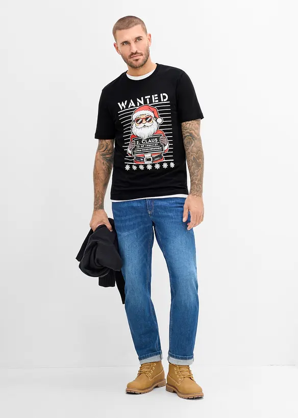 Julelig T-skjorte i 100% &oslash;kologisk bomull, bonprix