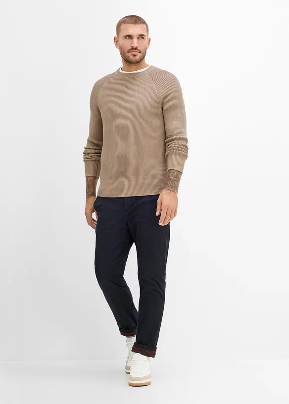 Ribbestrikket genser i slim fit, bonprix