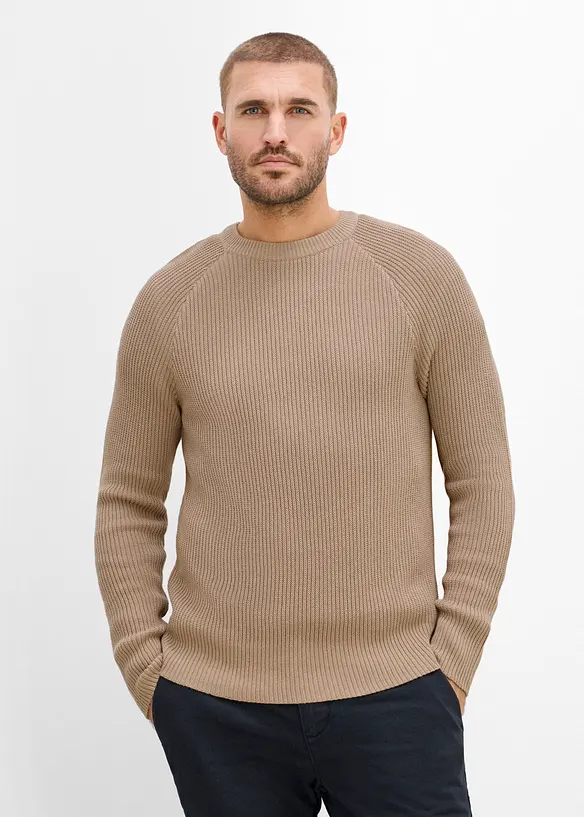 Ribbestrikket genser i slim fit, bonprix