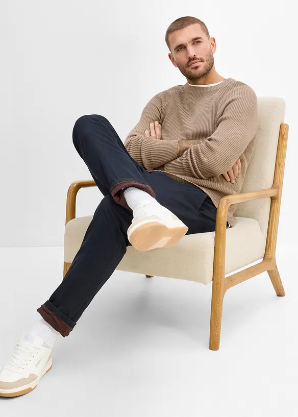 Ribbestrikket genser i slim fit, bonprix