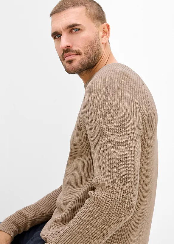 Ribbestrikket genser i slim fit, bonprix