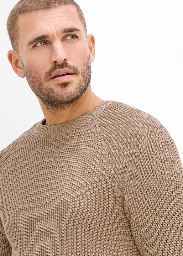 Ribbestrikket genser i slim fit, bonprix