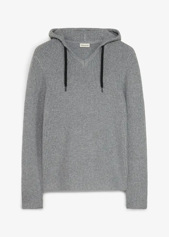 Deilig myk, ribbestrikket hettegenser i regular fit, bonprix