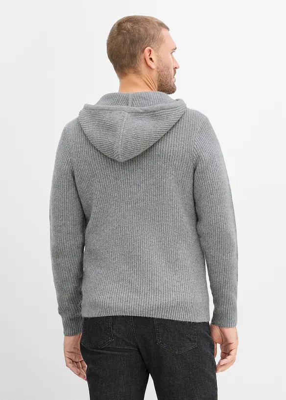Deilig myk, ribbestrikket hettegenser i regular fit, bonprix