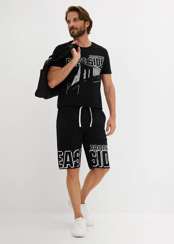 Sweat-bermudashorts i 100% &oslash;kologisk bomull, bonprix