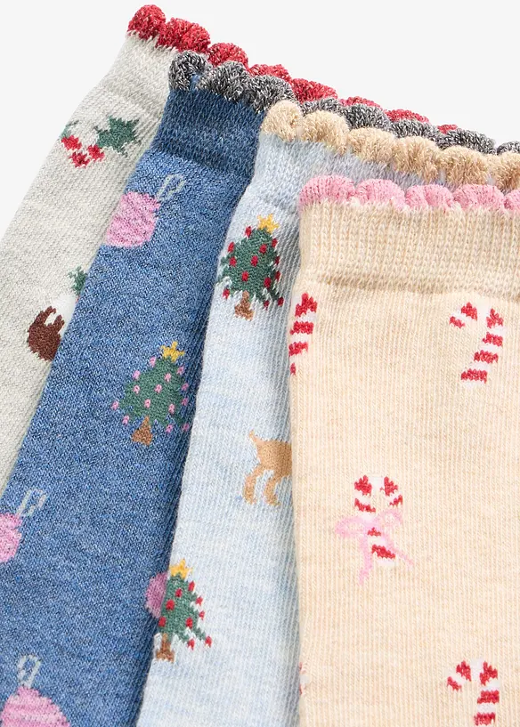 Julesokker med &oslash;kologisk bomull (4-pack), bonprix