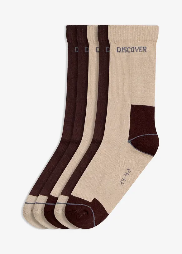 Varme treningssokker med &oslash;kologisk bomull (5-pack), bonprix
