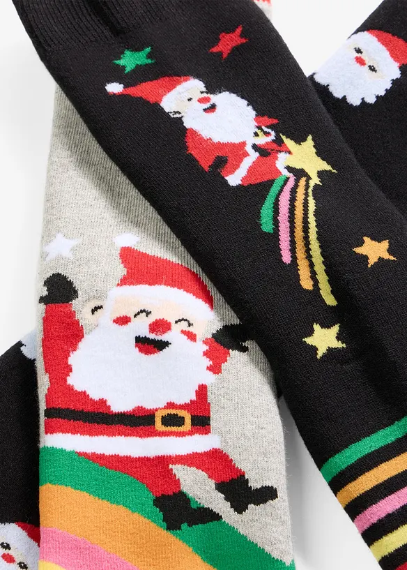 Julesokker med varmende fleece p&aring; innsiden (3 par), bonprix