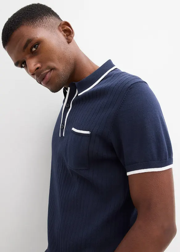 Strikket poloskjorte i Regular Fit, bonprix