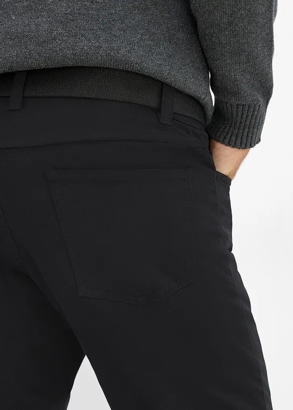 Varmende bukse i regular fit med belte, straight, bonprix