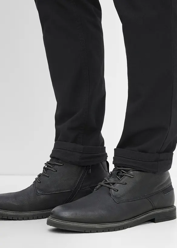 Varmende bukse i regular fit med belte, straight, bonprix