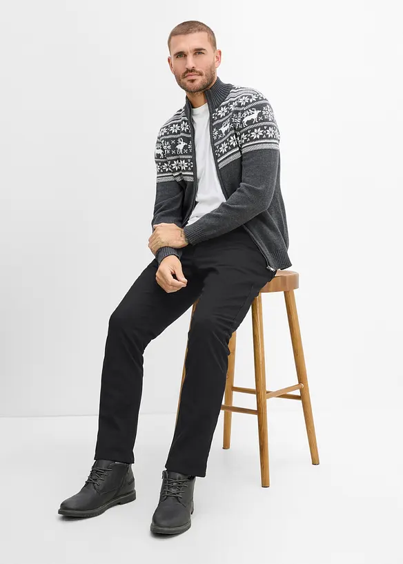 Varmende bukse i regular fit med belte, straight, bonprix