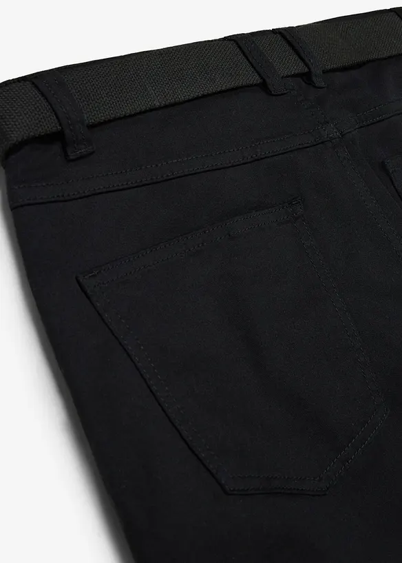 Varmende bukse i regular fit med belte, straight, bonprix