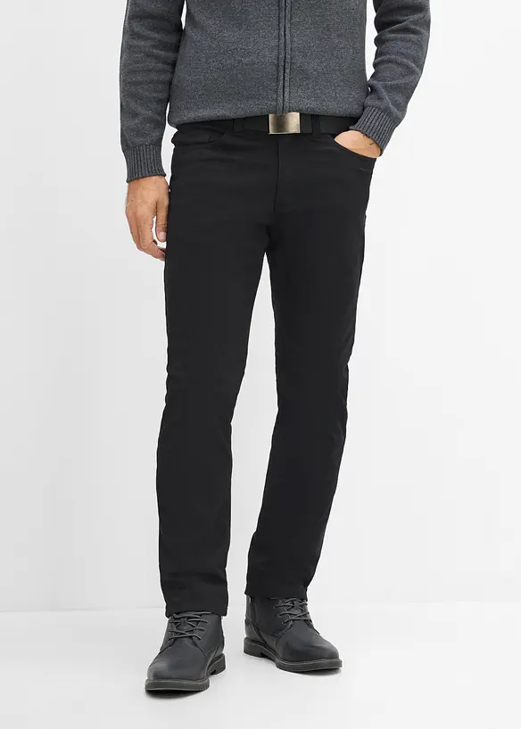 Varmende bukse i regular fit med belte, straight, bonprix