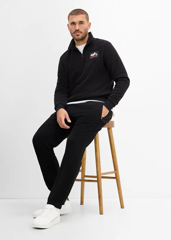 Joggebukse i fleece og regular fit, bonprix