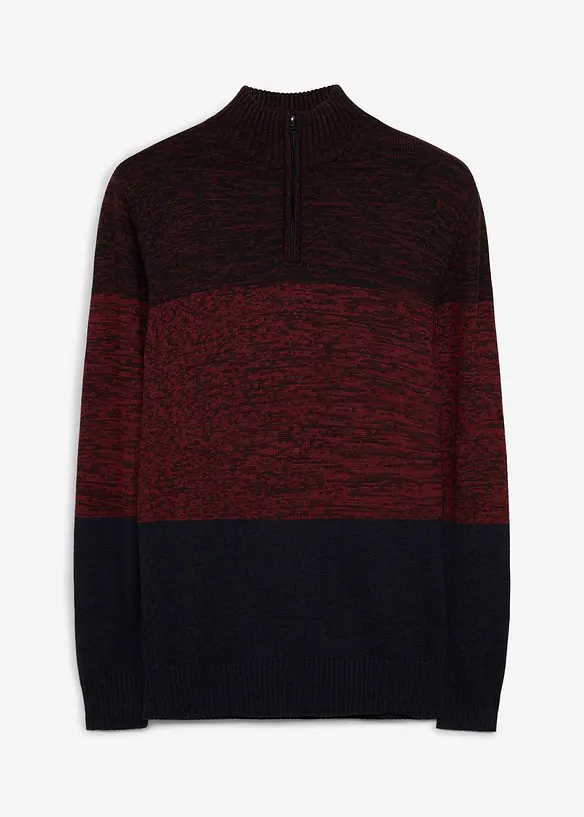 Half-zip-genser i myk bomullsmiks, bonprix