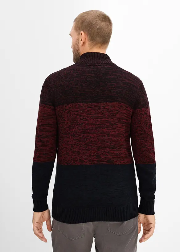 Half-zip-genser i myk bomullsmiks, bonprix