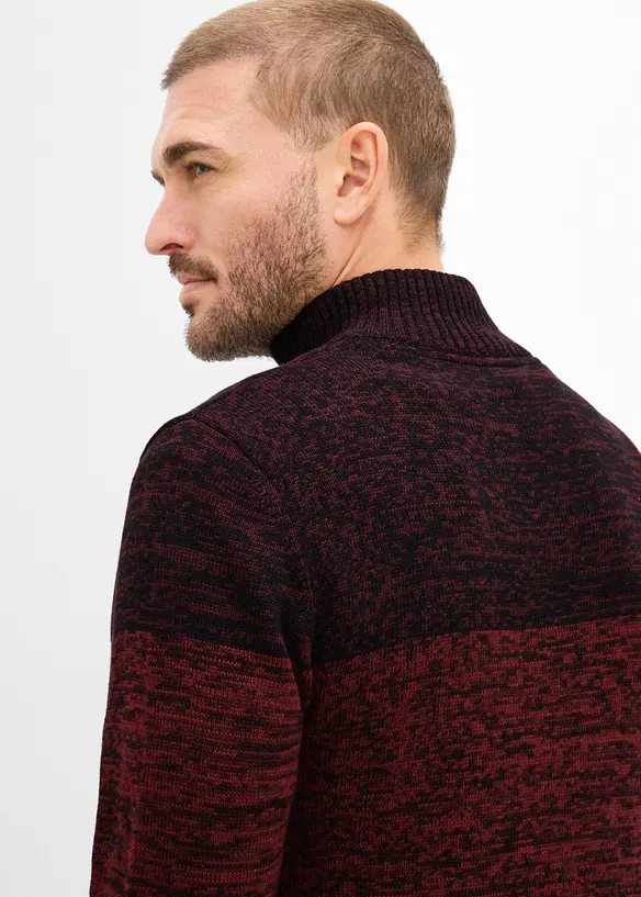 Half-zip-genser i myk bomullsmiks, bonprix