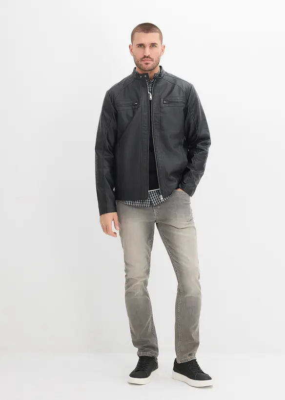 Jakke i imitert skinn og regular fit, bonprix