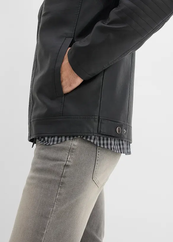 Jakke i imitert skinn og regular fit, bonprix