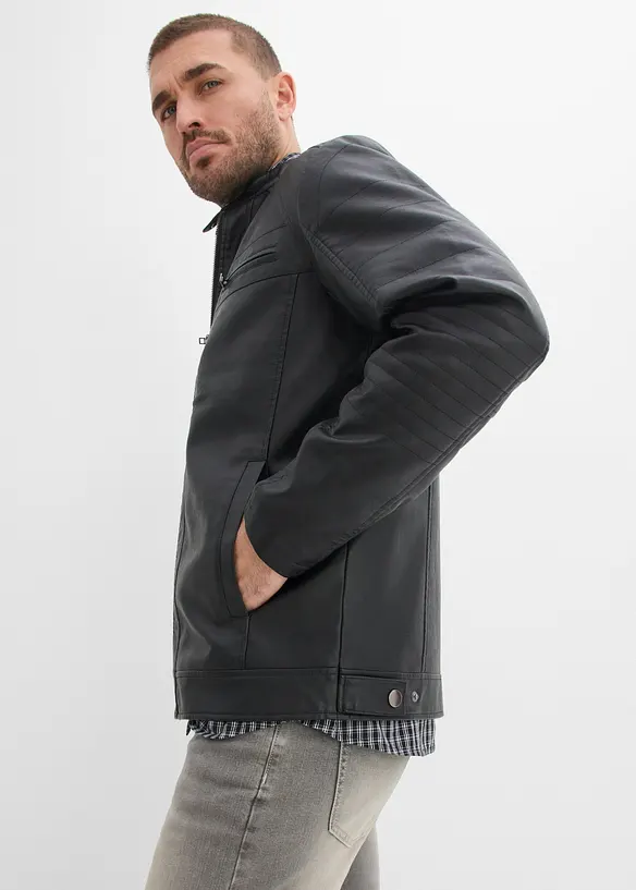 Jakke i imitert skinn og regular fit, bonprix