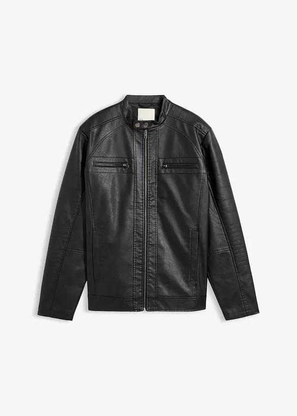 Jakke i imitert skinn og regular fit, bonprix