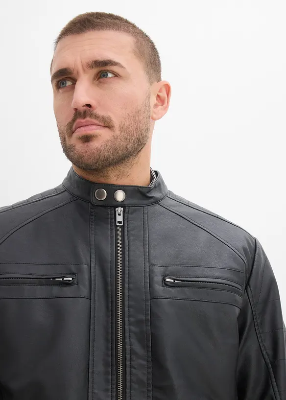Jakke i imitert skinn og regular fit, bonprix