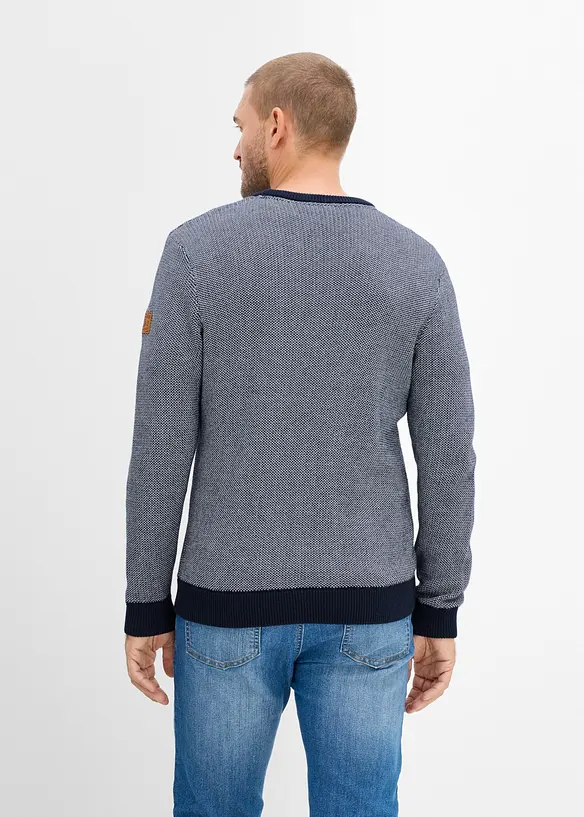 Grovstrikket genser i 100% bomull, bonprix