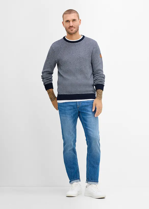 Grovstrikket genser i 100% bomull, bonprix