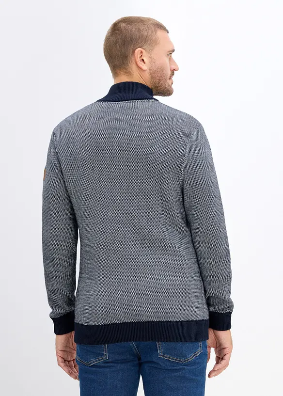 Half-zip-genser i 100% bomull, bonprix