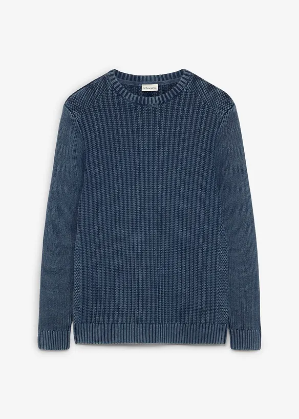 Grovstrikket genser i used stil og 100% bomull, bonprix