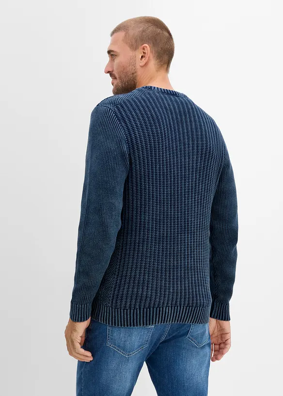 Grovstrikket genser i used stil og 100% bomull, bonprix