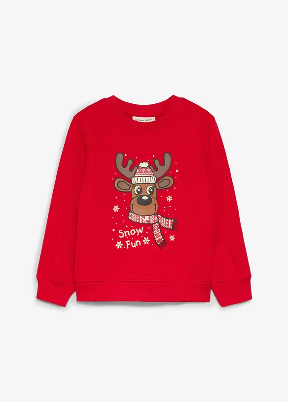 Julelig sweatshirt i &oslash;kologisk bomull, bonprix